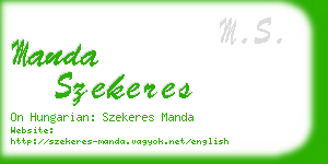 manda szekeres business card